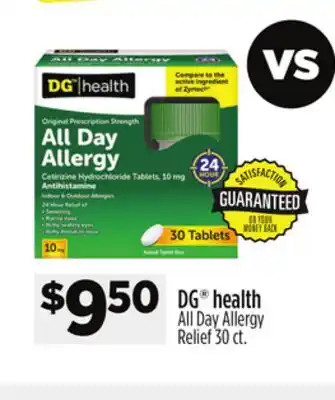 Dollar General DG health All Day Allergy Relief offer