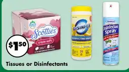 Dollar Tree Tissues or Disinfectants offer