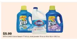 CVS Clorox bleach 77-81 oz, Ariel powder 70 oz or Xtra 136.4-139.2 oz offer