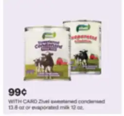 CVS Zivel sweetened condensed 13.8 oz or evaporated milk 12 oz offer