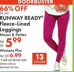 Boscov's RUNWAY READY Fleece-Lined Leggings offer