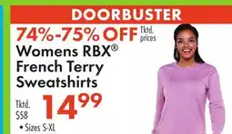 Boscov's Womens RBX French Terry Sweatshirts offer
