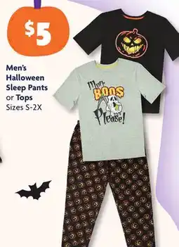 Family Dollar Men's Halloween Sleep Pants or Tops offer