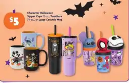 Family Dollar Character Halloween Sipper Cups 13 oz., Tumblers 34 oz., or Large Ceramic Mug offer