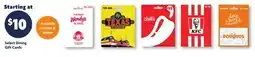 Family Dollar Select Dining Gift Cards offer