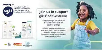 Family Dollar Dove Body Wash 11 oz., Shampoo or Conditioner 18 oz., Bar Soap 3 pk., or Dry Spray Deodorant 3.8 oz offer