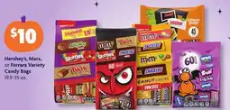 Family Dollar Hershey's, Mars, or Ferrara Variety Candy Bags offer