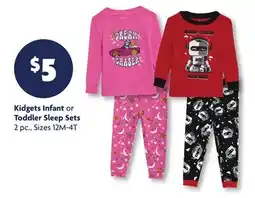 Family Dollar Kidgets Infant or Toddler Sleep Sets offer