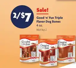 Family Dollar Good'n'Fun Triple Flavor Dog Bones offer