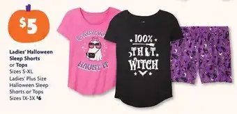 Family Dollar Ladies' Halloween Sleep Shorts or Tops offer