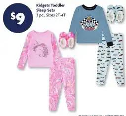 Family Dollar Kidgets Toddler Sleep Sets offer