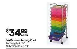 Michaels 10-Drawer rolling cart by Simply Tidy offer