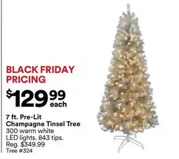 Michaels 7 ft. Pre-Lit champagne Tinsel Tree offer