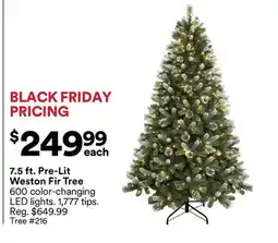 Michaels 7.5 ft. Pre-Lit Weston Fir Tree offer