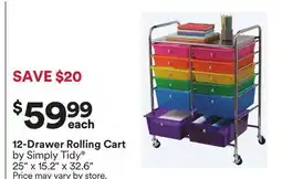 Michaels 12-Drawer rolling cart by Simply Tidy offer