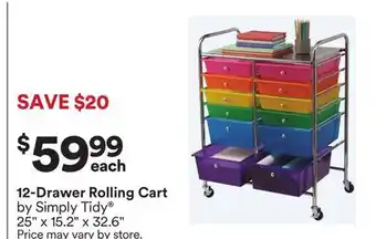 Michaels 12-Drawer rolling cart by Simply Tidy offer