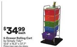 Michaels 5-Drawer rolling cart by Simply Tidy offer