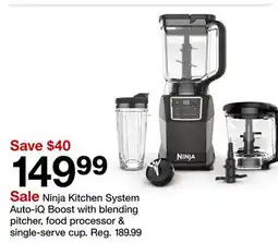 Target Ninja Kitchen System Auto - iQ Boost with blending pitcher, food processor & single - serve cup offer
