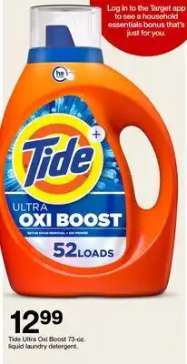 Target Tide Ultra Oxi Boost 73-oz. liquid laundry detergent offer