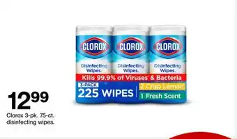 Target Clorox 3-pk. 75-ct. disinfecting wipes offer