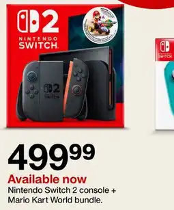 Target Nintendo Switch 2 console + Mario Kart World bundle offer