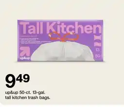 Target up & up 50-ct. 13-gal. tall kitchen trash bags offer
