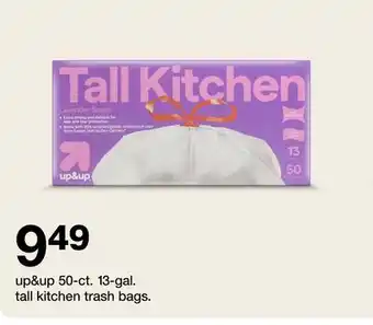Target up & up 50-ct. 13-gal. tall kitchen trash bags offer