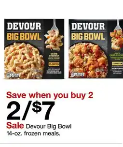 Target Devour Big Bowl 14 - oz. frozen meals offer