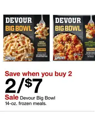 Target Devour Big Bowl 14 - oz. frozen meals offer