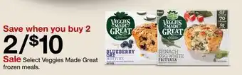 Target Veggies Made Great frozen meals offer