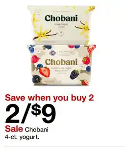 Target Chobani 4-ct. yogurt offer