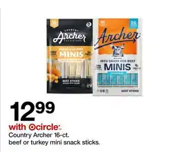 Target Country Archer 16-ct. beef or turkey mini snack sticks offer