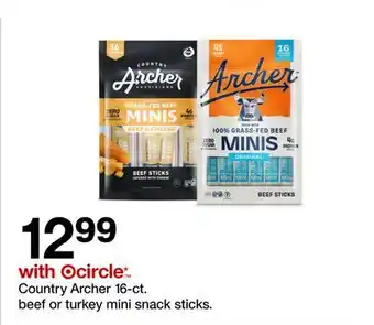 Target Country Archer 16-ct. beef or turkey mini snack sticks offer