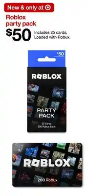 Target Roblox party pack offer