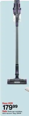 Target Shark pet coordless stick vacuum offer