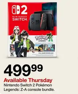 Target Nintendo Switch 2 Pokémon Legends: Z-A console bundle offer