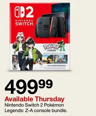 Target Nintendo Switch 2 Pokémon Legends: Z-A console bundle offer