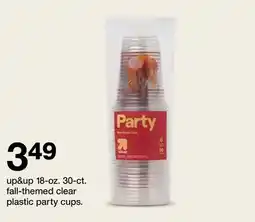 Target up&up 18-oz. 30-ct. fall-themed clear plastic party cups offer