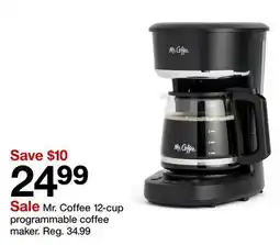 Target Mr. Coffee 12-cup programmable coffee maker offer