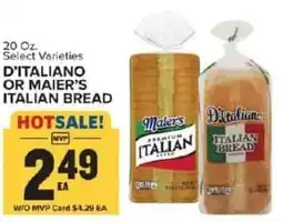 Food Lion D'italiano or maier's italian bread offer