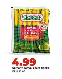 Hy-Vee Nathan's Famous beef franks offer