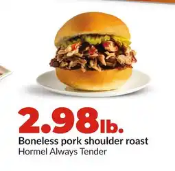 Hy-Vee Boneless pork shoulder roast offer