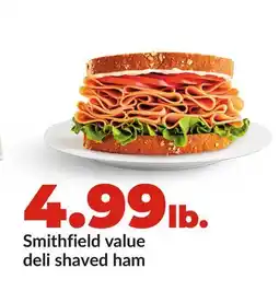 Hy-Vee Smithfield value deli shaved ham offer
