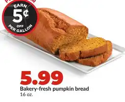 Hy-Vee Bakery-fresh pumpkin bread offer