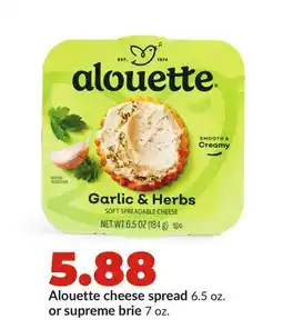 Hy-Vee Alouette cheese spread 6.5 oz. or supreme brie 7 oz offer