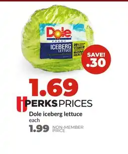 Hy-Vee Dole iceberg lettuce offer