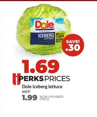 Hy-Vee Dole iceberg lettuce offer