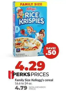 Hy-Vee Family Size Kellogg's cereal offer