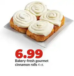 Hy-Vee Bakery-fresh gourmet cinnamon rolls offer