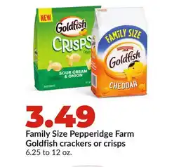Hy-Vee Family Size Pepperidge Farm Goldfish crackers or crisps offer